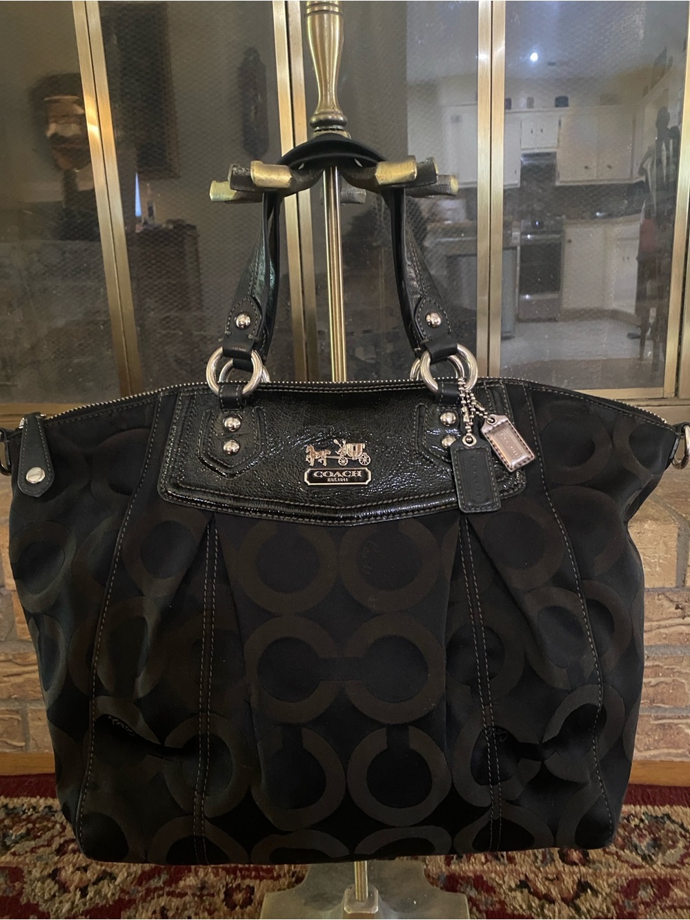 Coach Black Signature Jacquard Tote with Leather Accents -Y2K- non-smoker - Picture 3 of 16
